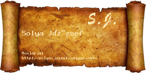 Solya József névjegykártya